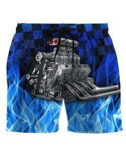 Gearhuman 3D Blue Fire Hot Rod Shorts