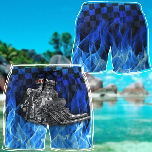 Gearhuman 3D Blue Fire Hot Rod Shorts - Image 6