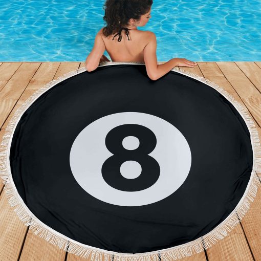 Gearhuman 3D 8 Ball Round Beach Towel 2 Gearhuman 3D 8 Ball Round Beach Towel - Image 2