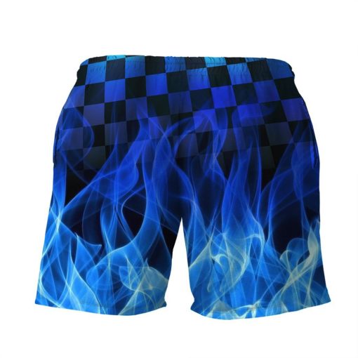 Gearhuman 3D Blue Fire Hot Rod Hawaii Shirt - Image 4