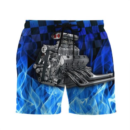 Gearhuman 3D Blue Fire Hot Rod Hawaii Shirt - Image 2