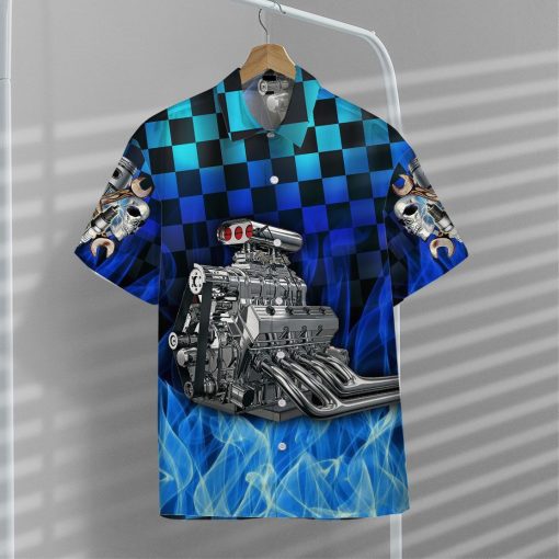 Gearhuman 3D Blue Fire Hot Rod Hawaii Shirt - Image 13