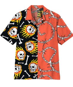 Gearhuman 3D Fire Skull Hawaii Shirt