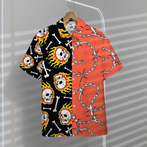 Gearhuman 3D Fire Skull Hawaii Shirt - Image 6