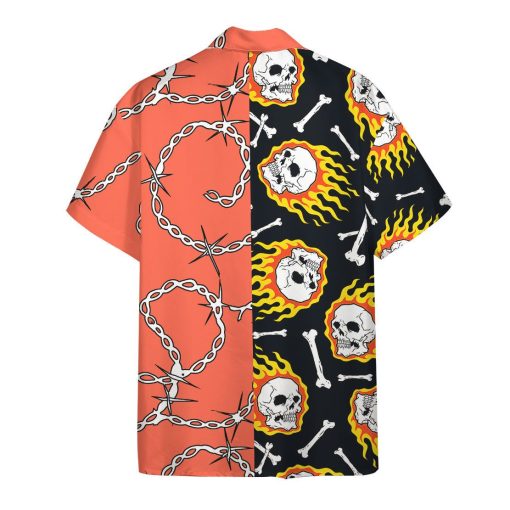 Gearhuman 3D Fire Skull Hawaii Shirt - Image 2