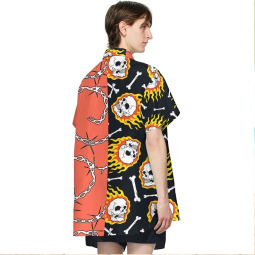 Gearhuman 3D Fire Skull Hawaii Shirt - Image 4