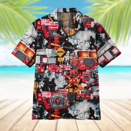 Gearhuman 3D Firefighter Hawaii Shirt - Image 6
