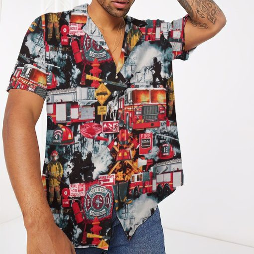 Gearhuman 3D Firefighter Hawaii Shirt - Image 4