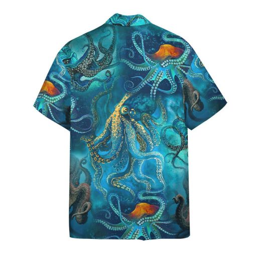Gearhuman 3D Blue Ocean Octopus Hawaii Shirt 3 Gearhuman 3D Blue Ocean Octopus Hawaii Shirt - Image 3