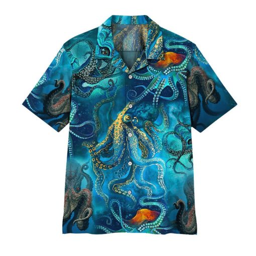 Gearhuman 3D Blue Ocean Octopus Hawaii Shirt 1 Gearhuman 3D Blue Ocean Octopus Hawaii Shirt