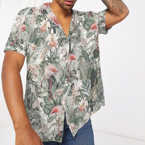 Gearhuman 3D Flamingos Tropical Jungle Hawaii Shirt - Image 5