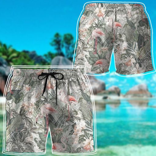 Gearhuman 3D Flamingos Tropical Jungle Hawaii Shirt - Image 12