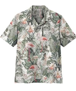 Gearhuman 3D Flamingos Tropical Jungle Hawaii Shirt
