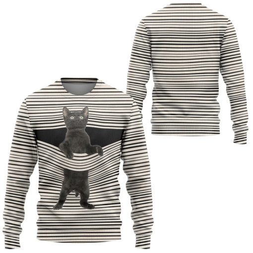 Gearhuman 3D Black Cat Tshirt Hoodie Apparel 6 Gearhuman 3D Black Cat Tshirt Hoodie Apparel - Image 6