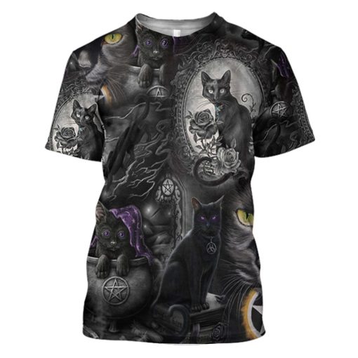 Gearhuman 3D Black Cat Tshirt Hoodie Apparel 3 Gearhuman 3D Black Cat Tshirt Hoodie Apparel - Image 3