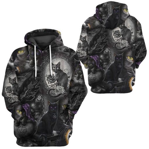 Gearhuman 3D Black Cat Tshirt Hoodie Apparel 8 Gearhuman 3D Black Cat Tshirt Hoodie Apparel - Image 8