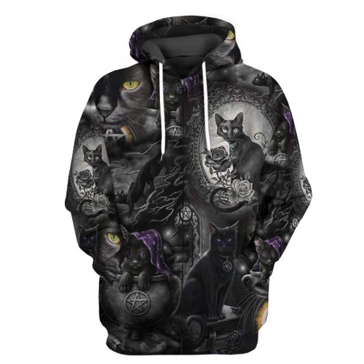 Gearhuman 3D Black Cat Tshirt Hoodie Apparel 4 Gearhuman 3D Black Cat Tshirt Hoodie Apparel - Image 4
