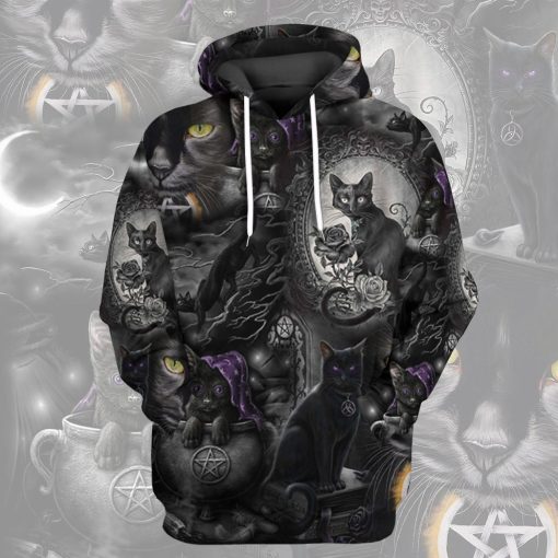 Gearhuman 3D Black Cat Tshirt Hoodie Apparel 9 Gearhuman 3D Black Cat Tshirt Hoodie Apparel - Image 9