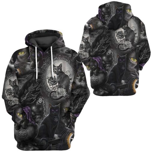 Gearhuman 3D Black Cat Tshirt Hoodie Apparel 5 Gearhuman 3D Black Cat Tshirt Hoodie Apparel - Image 5
