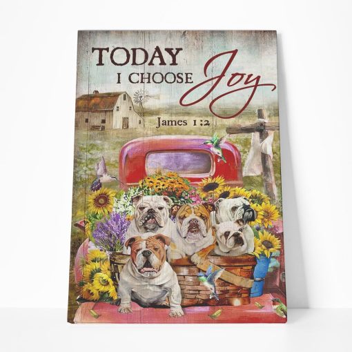 Gearhuman 3D Bulldog Sunflower Truck Today I Choose Joy Canvas 1 Gearhuman 3D Bulldog Sunflower Truck Today I Choose Joy Canvas