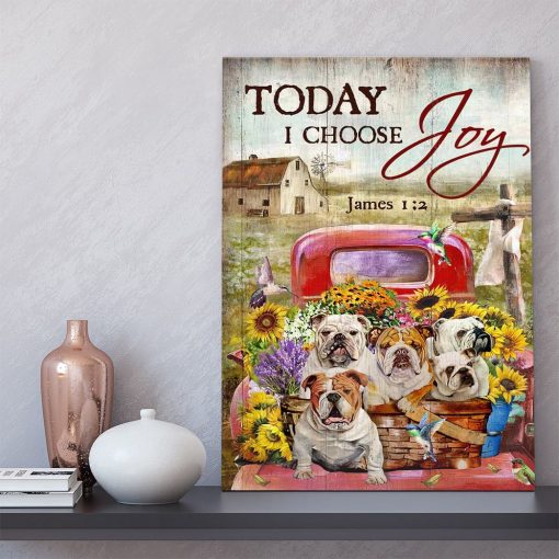 Gearhuman 3D Bulldog Sunflower Truck Today I Choose Joy Canvas 5 Gearhuman 3D Bulldog Sunflower Truck Today I Choose Joy Canvas - Image 5
