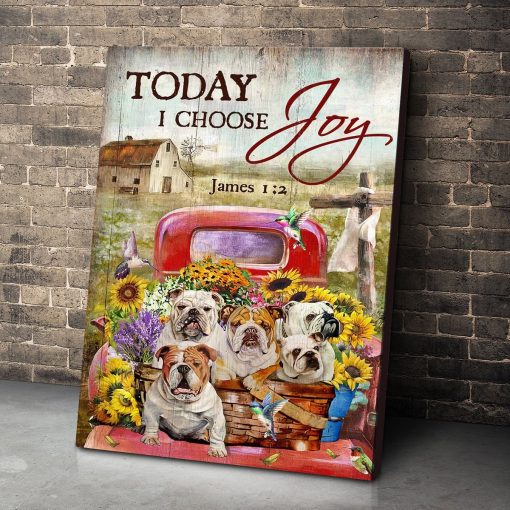 Gearhuman 3D Bulldog Sunflower Truck Today I Choose Joy Canvas 6 Gearhuman 3D Bulldog Sunflower Truck Today I Choose Joy Canvas - Image 6