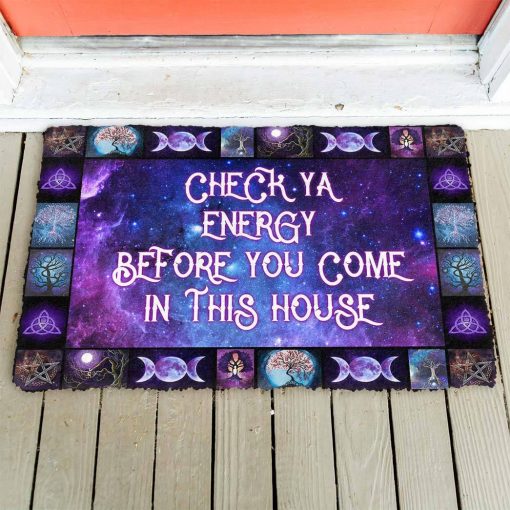 Gearhuman 3D Check Your Energy Before You Come In This House Doormat - Image 4