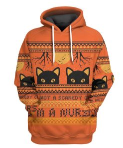 Gearhuman 3D Black Cat Spooky Halloween Ugly Tshirt Hoodie Apparel