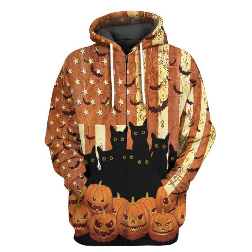 Gearhuman 3D American Black Cat Tshirt Hoodie Apparel 4 Gearhuman 3D American Black Cat Tshirt Hoodie Apparel - Image 4