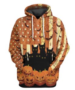 Gearhuman 3D American Black Cat Tshirt Hoodie Apparel