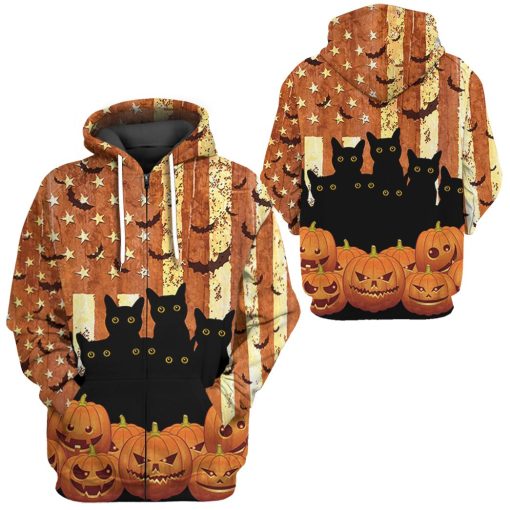 Gearhuman 3D American Black Cat Tshirt Hoodie Apparel 8 Gearhuman 3D American Black Cat Tshirt Hoodie Apparel - Image 8