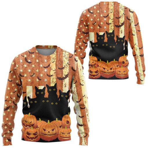 Gearhuman 3D American Black Cat Tshirt Hoodie Apparel 6 Gearhuman 3D American Black Cat Tshirt Hoodie Apparel - Image 6