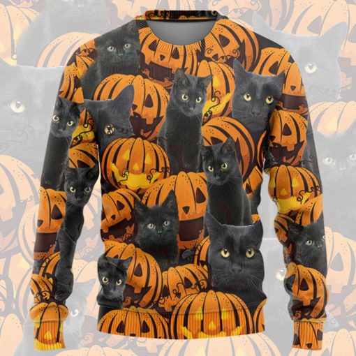 Gearhuman 3D Black Cat And Pumpkin Tshirt Hoodie Apparel 10 Gearhuman 3D Black Cat And Pumpkin Tshirt Hoodie Apparel - Image 10