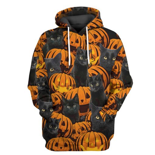 Gearhuman 3D Black Cat And Pumpkin Tshirt Hoodie Apparel 1 Gearhuman 3D Black Cat And Pumpkin Tshirt Hoodie Apparel