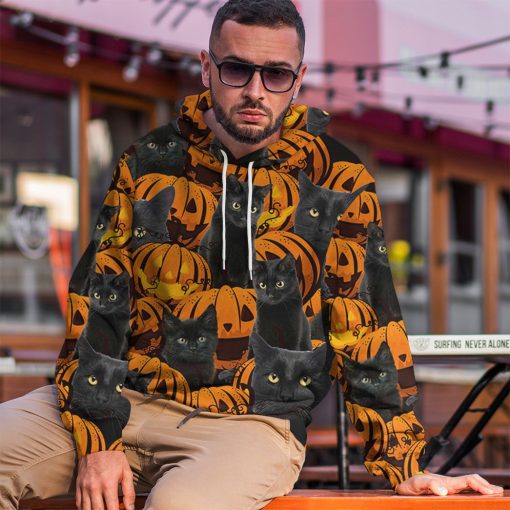 Gearhuman 3D Black Cat And Pumpkin Tshirt Hoodie Apparel 13 Gearhuman 3D Black Cat And Pumpkin Tshirt Hoodie Apparel - Image 13