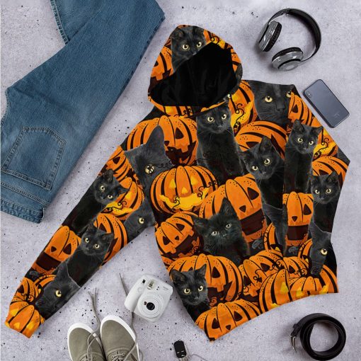 Gearhuman 3D Black Cat And Pumpkin Tshirt Hoodie Apparel 12 Gearhuman 3D Black Cat And Pumpkin Tshirt Hoodie Apparel - Image 12