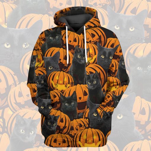 Gearhuman 3D Black Cat And Pumpkin Tshirt Hoodie Apparel 9 Gearhuman 3D Black Cat And Pumpkin Tshirt Hoodie Apparel - Image 9