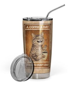 Gearhuman 3D A Coffee A Day Cat Tumbler