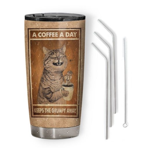 Gearhuman 3D A Coffee A Day Cat Tumbler - Image 2