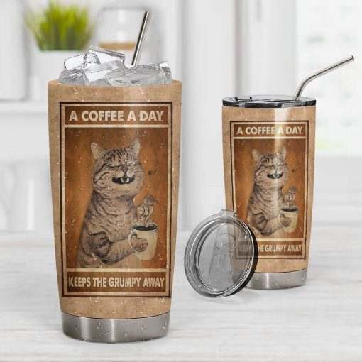 Gearhuman 3D A Coffee A Day Cat Tumbler - Image 4
