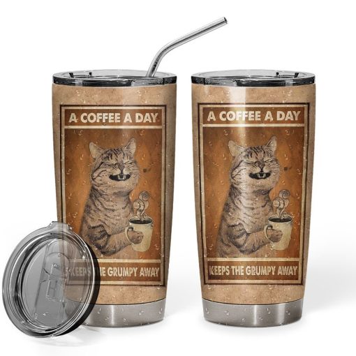 Gearhuman 3D A Coffee A Day Cat Tumbler - Image 3