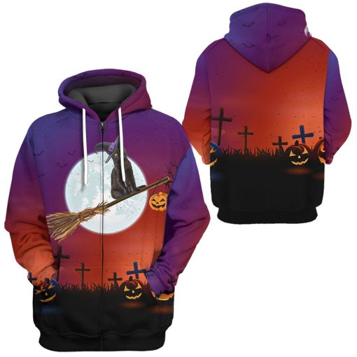 Gearhuman 3D Black Cat Witch Tshirt Hoodie Apparel - Image 8