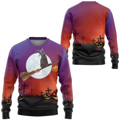 Gearhuman 3D Black Cat Witch Tshirt Hoodie Apparel - Image 6