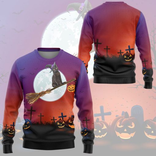 Gearhuman 3D Black Cat Witch Tshirt Hoodie Apparel - Image 10