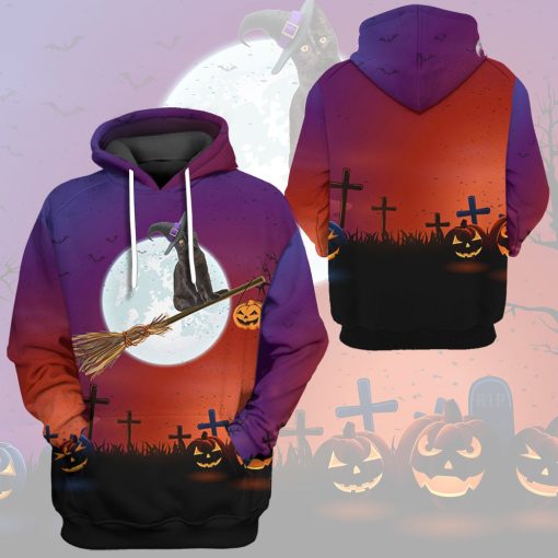 Gearhuman 3D Black Cat Witch Tshirt Hoodie Apparel - Image 9
