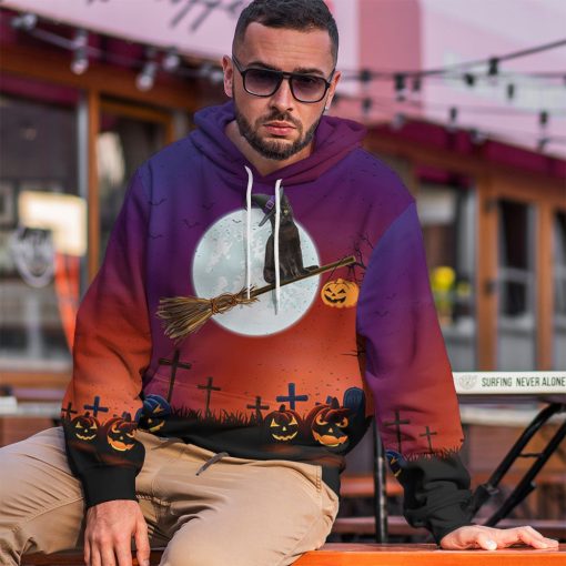 Gearhuman 3D Black Cat Witch Tshirt Hoodie Apparel - Image 13