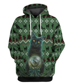 Gearhuman 3D Black Cat Ugly Pattern Tshirt Hoodie