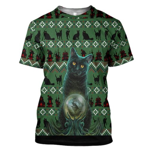 Gearhuman 3D Black Cat Ugly Pattern Tshirt Hoodie 3 Gearhuman 3D Black Cat Ugly Pattern Tshirt Hoodie - Image 3