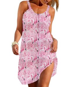 Gearhuamns 3D Embrace Your Inner Flamingo Custom Sleeveless Beach Dress GO14062113 Beach Dress Beach Dress S