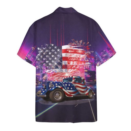 Gearhuman 3D American Flag Hot Rod Hawaii Shirt 2 Gearhuman 3D American Flag Hot Rod Hawaii Shirt ZK2206213 Short Sleeve Shirt